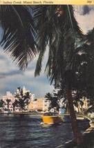 Miami Beach Florida Indian Creek Postcard c1953 Old Boat - £5.13 GBP