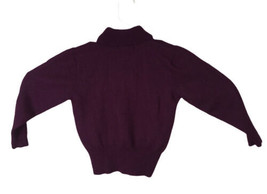 Valerie Stevens Womens Pure Meringue Wool SS Mock Neck Purple Sweater Blouse PL - £11.51 GBP