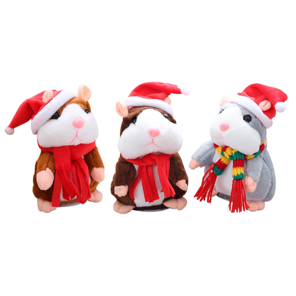 Electronic Voice Changing Talking Walking Record Hamster with Xmas Hat Plush - £8.40 GBP+