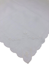 Vtg 1940s Hanky Handkerchief White Delicate Embroidery Embroidered Roman... - £14.82 GBP