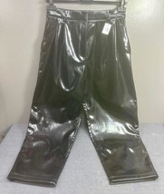 A.W.A.K.E. Mode Black Faux Croc Leather Trousers Front Pleats Size 42IT - L - 8 - £118.69 GBP
