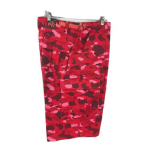 Akcess Men&#39;s Shorts Cargo Red Camouflage with Pink Size 2XL 13&quot; Inseam - £31.89 GBP