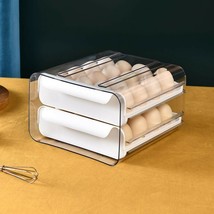   Egg Holder Large Capacity 32 Grid Drawer Type Fridge Organizer Egg Sto... - $23.20