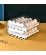   Egg Holder Large Capacity 32 Grid Drawer Type Fridge Organizer Egg Sto... - $23.20