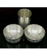 999 pure silver combo of two different design bowl and glass silver vess... - $346.40 CAD