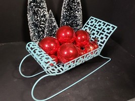 wire mesh Christmas Sleigh/Vintage MCM Christmas decoration - £31.81 GBP