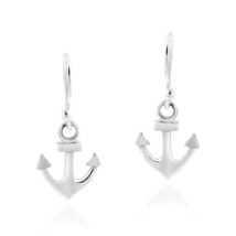 Classic and Stylish Nautical Anchor .925 Sterling Silver Dangle Earrings - £12.65 GBP