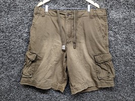 Aeropostale Authentic Cargo Shorts Men 40 Brown Drawstrings High Rise Faded - £18.12 GBP
