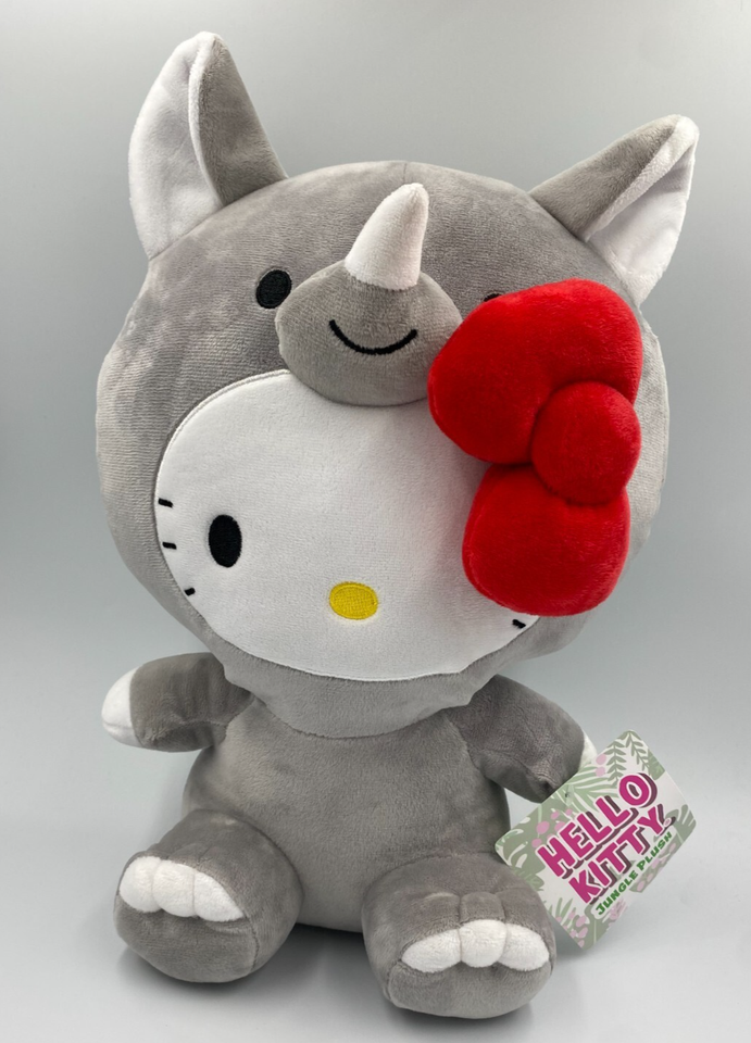 Xlarge Hello Kitty Plush Toy in Rhino Costume 13 inch Sanrio Cute Gift NWT - $28.41