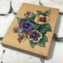 Vintage 1998 Stampendous RubberStamp Pansy Patch Flowers Large 5.5” - £7.77 GBP