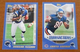 San Diego Chargers Lot of 2 Topps Football Cards - J. Fazande &amp; C. Conway - £4.56 GBP