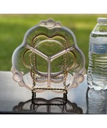 Duncan &amp; Miller Glass Divided Dish Pink Opalescent 8&quot; Tray Plate 1930&#39;s ... - $34.73 CAD