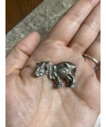 Vintage PEWTER COW Figurine Farm Animal Miniature Collectible - $16.45 CAD