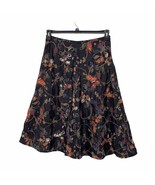 Citron Santa Monica Embroidered Floral Line + Silk Long Skirt Size L - $36.25