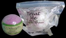 Treat Me Bath Burst Cupcake Bomb 3.5 oz &amp; Body Benefits Bath Fizzy 3 oz - £3.20 GBP