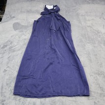 Loft Dress Womens 2 Blue Ann Taylor Sleeveless Mock Neck A Line Classy Outfit - £18.18 GBP