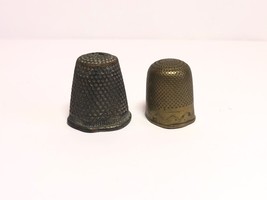 Pair of very old copper and bronze Thimbles - £6.73 GBP