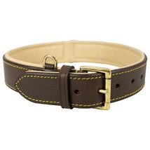 Shwaan Padded  Leather Dog Collar Brown All Breed Unisex Pack of 10 Collars - £157.40 GBP