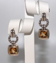 David Yurman Renaissance Citrine Sterling Silver and Gold Drop Dangle Earrings - £398.11 GBP