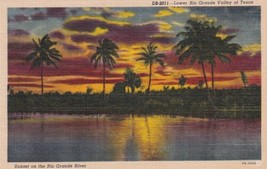 Sunset Rio Grande Rver Valley Texas TX Postcard D08 - £2.26 GBP