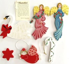 Christmas Ornaments 1984 Winterthur Museum Lot Of 5 Angels Swan Candy Cane E38 - £30.93 GBP