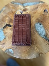 Brown Crocodile Pattern Checkbook Cover - $276.79 MXN