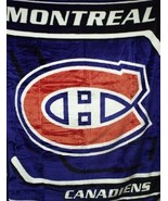 MONTREAL CANADIENS HOCKEY GAME NHL TWIN SIZE 60&quot;x80&quot; SOFT PLUSH THROW BL... - £41.66 GBP