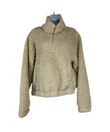 Sage Collective Womens Beige Sherpa Fleece Quarter Zip Pullover Jacket S... - $29.20