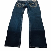 True Religion Straight Flap Jeans Men’s 36x33 Made in USA Stretch Dark - £73.65 GBP