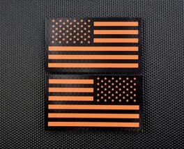 SAR Infrared US Flag Patch Black &amp; Orange Search &amp; Rescue IR - $25.50