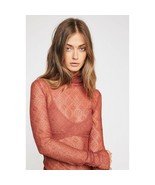 Free People Double Layer Tribeca Sweet Memories Lace Turtleneck Fitted S... - $32.18