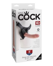 King Cock Strap On Harness With 8 Inch Cock Dildo &amp; Penis Rings - £54.82 GBP