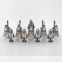 Crusades Mounted Knights Templar Armored Warhorse 10pcs Minifigure Bricks Toys - £16.82 GBP