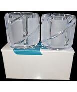 Partylite Crystal Votive Candle Holder Pair Counterpoint Frosted P0267 V... - $14.99