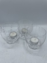 Mikasa Cheers Glass Set of 3 Candle Holers "NO BOX"   - $39.59