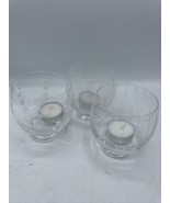 Mikasa Cheers Glass Set of 3 Candle Holers &quot;NO BOX&quot;   - £31.14 GBP