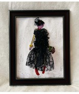Handcrafted Paper Art Lady in Black Wall Paper Art Framed - £19.61 GBP
