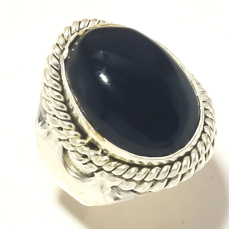 Primary image for Black Onyx Handmade Gemstone Valentine's Day Gift Ring Jewelry 7" SA 2003