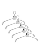 5pc Portable Folding Clothes Hangers - Travel &amp; Home Space Saver, Grey - £5.93 GBP