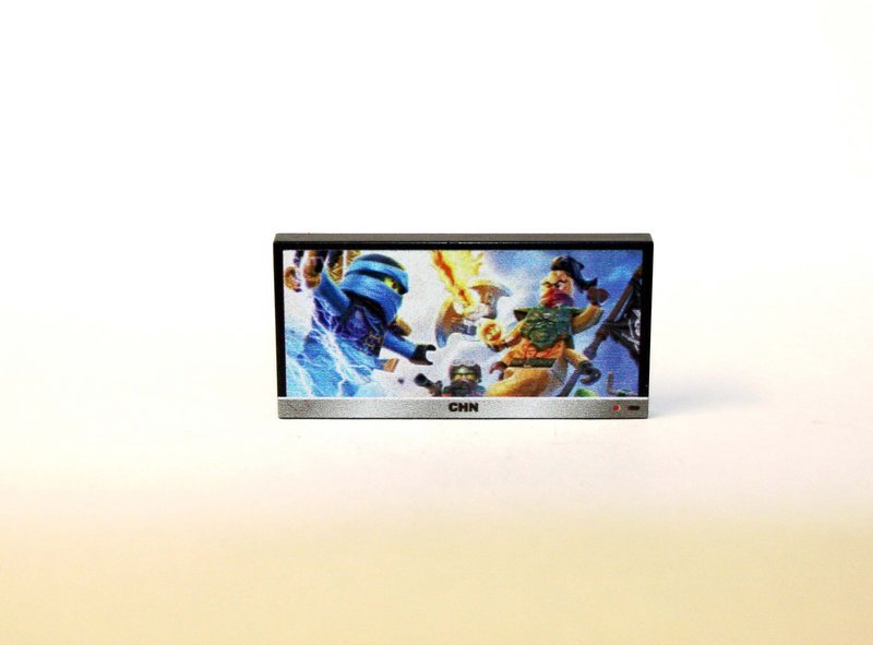 Minifigure Custom Toy Flat Screen TV 2X4 Ninjago Television piece - £1.18 GBP