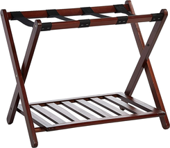 Luggage Rack, Walnut, Solid Wood - $2,279.53 MXN
