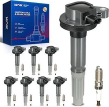 OEM Performance Set of 8 UF824 Ignition Coils &amp; Double Iridium Spark Plug - £168.70 GBP