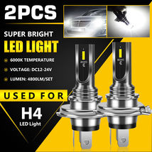 Pair H4 9003 HB2 LED Headlight Bulbs Kit High Low Beam Super Bright White 6000K  - £15.74 GBP