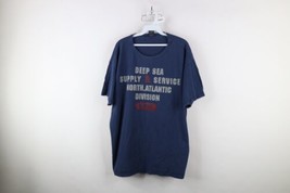 Vintage 90s Nautica Mens 2XL Faded Spell Out Deep Sea Supply Diving T-Shirt Blue - £34.42 GBP