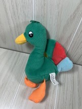 Imperial Toy Corp Friendly Pebble Pets vintage small plush green rainbow turkey - £8.03 GBP