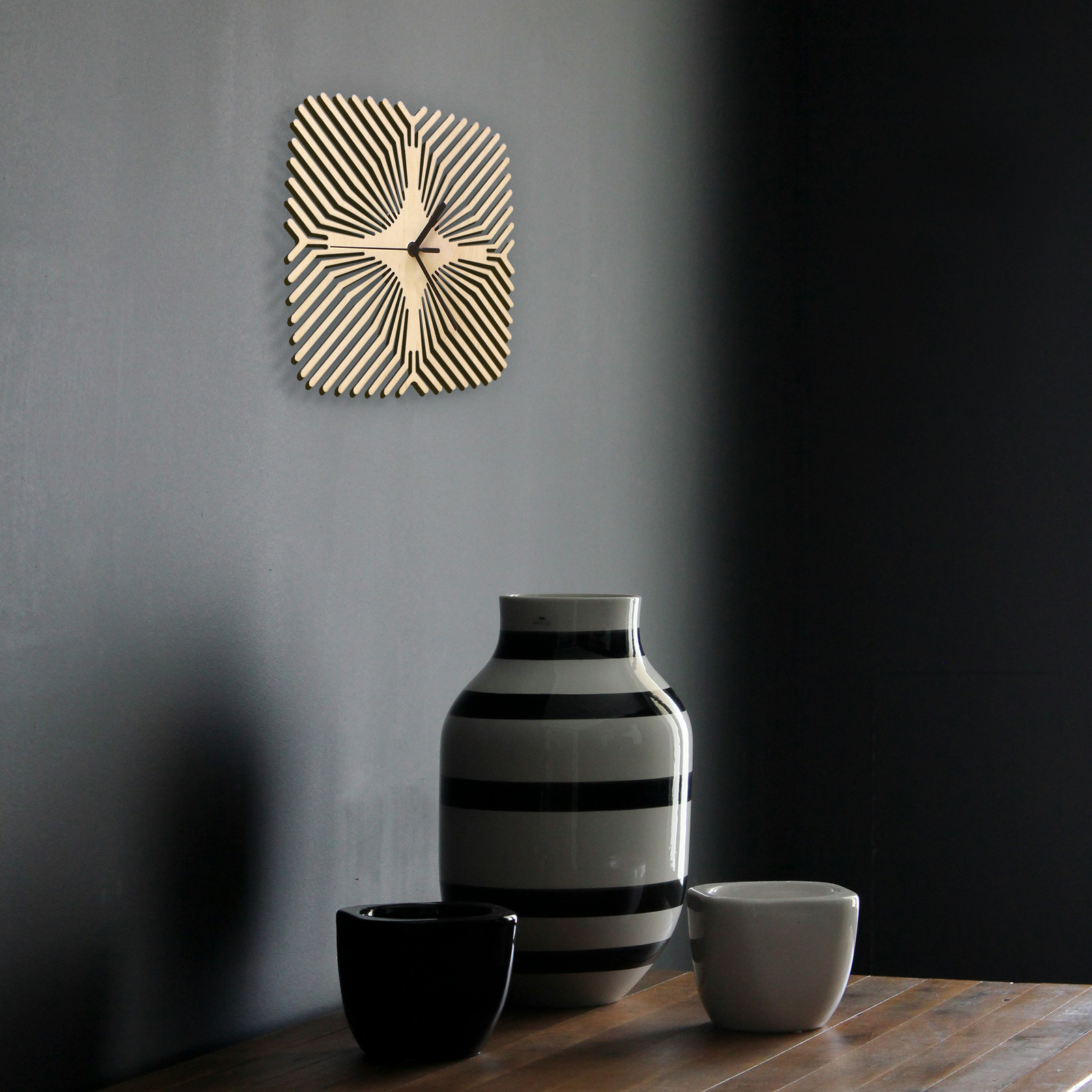 Unique modern wooden wall clock, a laser cut  piece of wall art - Spider
