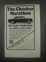1964 Checker Marathon Car Ad - 33% larger inside than sedan - £14.46 GBP