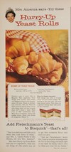 1959 Print Ad Fleischmann&#39;s Yeast Bisquick Yeast Roll Recipes - £11.86 GBP