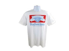 Budweiser King of Beers Graphic White T-Shirt, Short Sleeve Lightweight ... - £14.79 GBP+