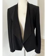 Alice + Olivia Employed Blazer Black Open Front Draped Crop Jacket Caree... - £46.42 GBP